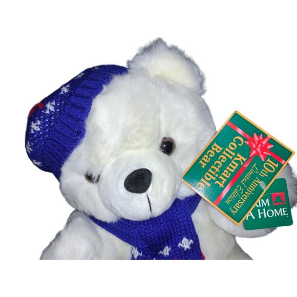 Holiday Christmas Teddy Bear Plush 10th Anniversary Limited Edition Kmart 1996 - Picture 4 of 16